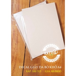 decal giấy da bò A4 100 tờ/xấp
