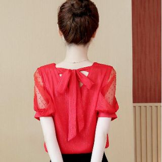 Sơ mi thắt nơ sau điệu đà
