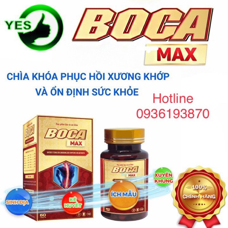 Boca max - giúp giảm viêm khớp, sưng khớp - hộp 60 viên