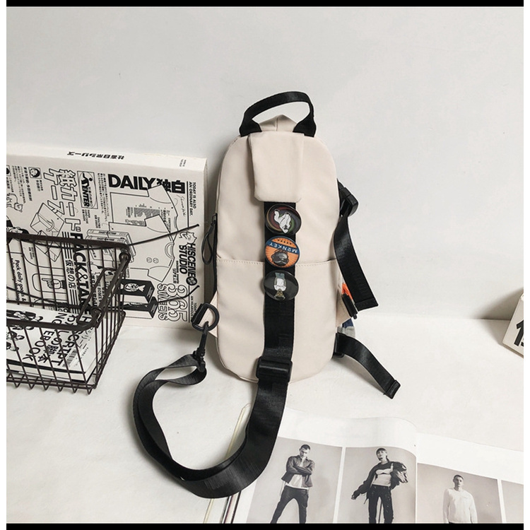 Túi Đeo Chéo Ngực Bằng Nylon Sức Chứa Lớn Thời Trang Hàn Quốc Dành Cho Nam