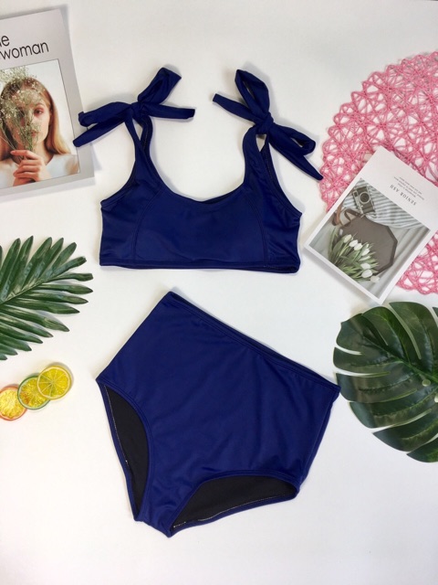 [CÓ SẴN] Bikini cột nơ xanh đen siêu xinh | BigBuy360 - bigbuy360.vn