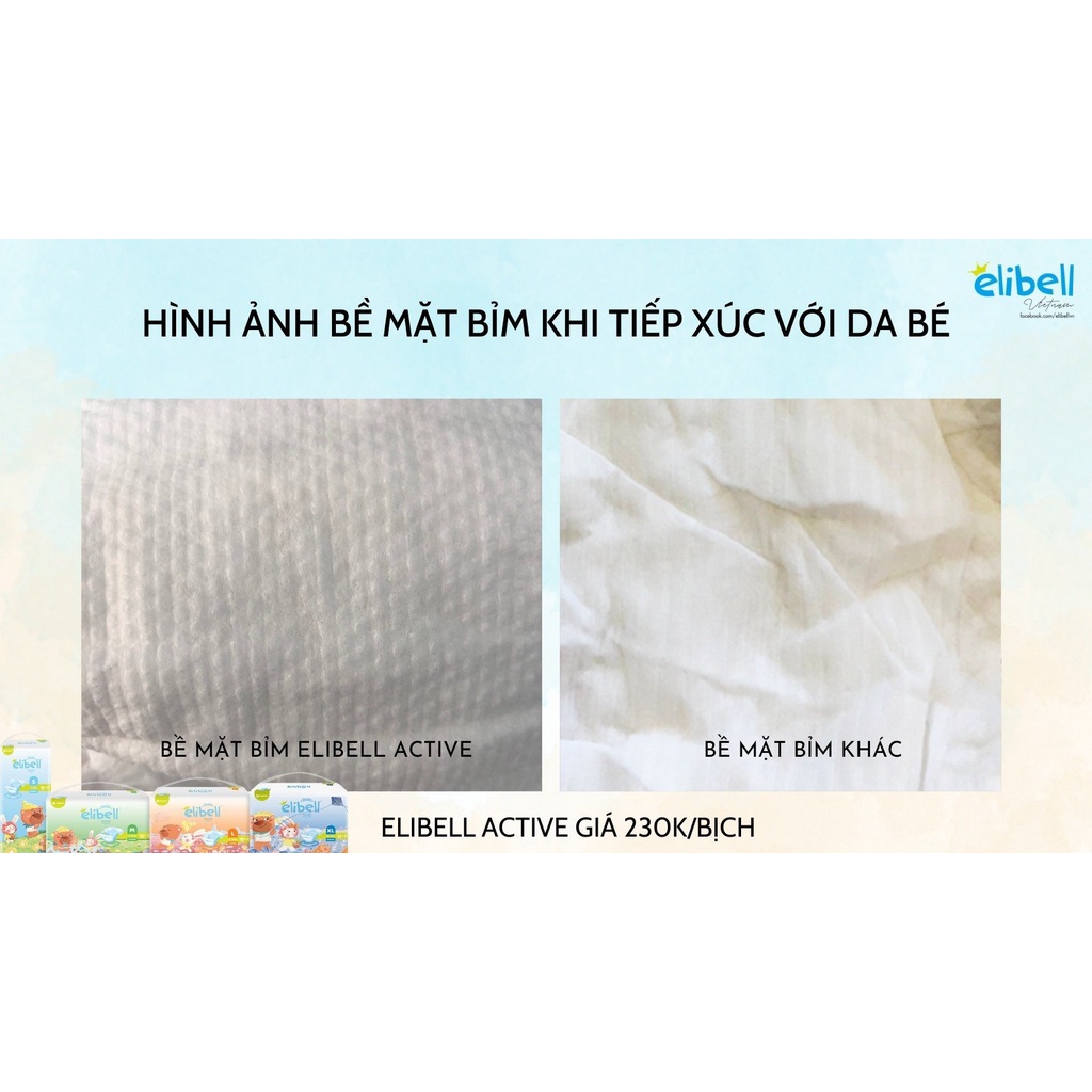 Bỉm dán/quần Elibell Active nội địa Nga dòng tiết kiệm S48/M44/L40/XL36/XXL34