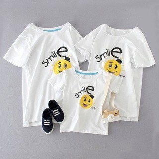Áo thun gia đình in họa tiết mặt cười smile dlx