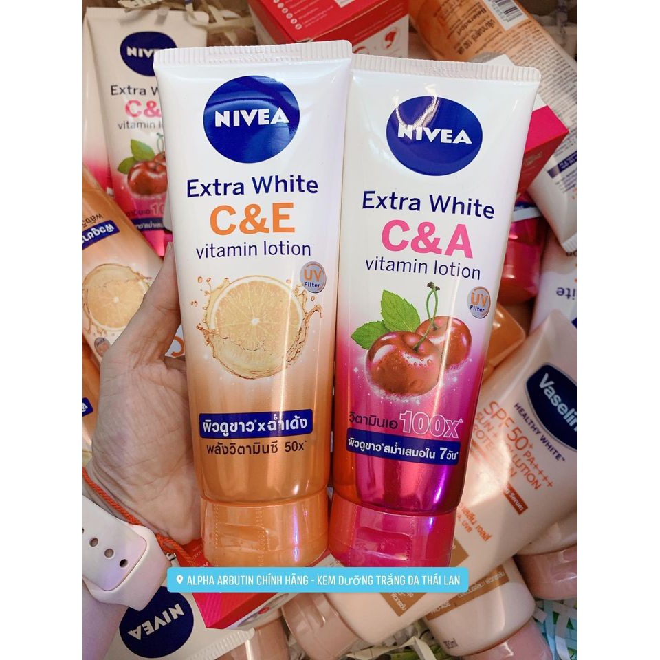 Dưỡng thể trắng da chống nắng Nivea Extra White Vitamin C&A C&E 320ml Thái Lan