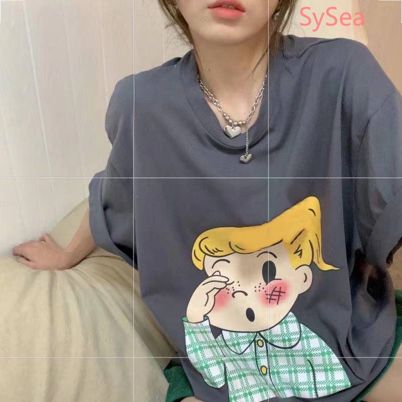 Áo Thun In Hình Dễ Thương Phong Cách Hàn Quốc Cho Nữ