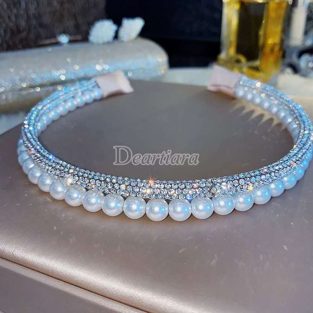 Cài Tóc Đính Đá Ngọc Trai Thời Trang Dành Cho Nữ