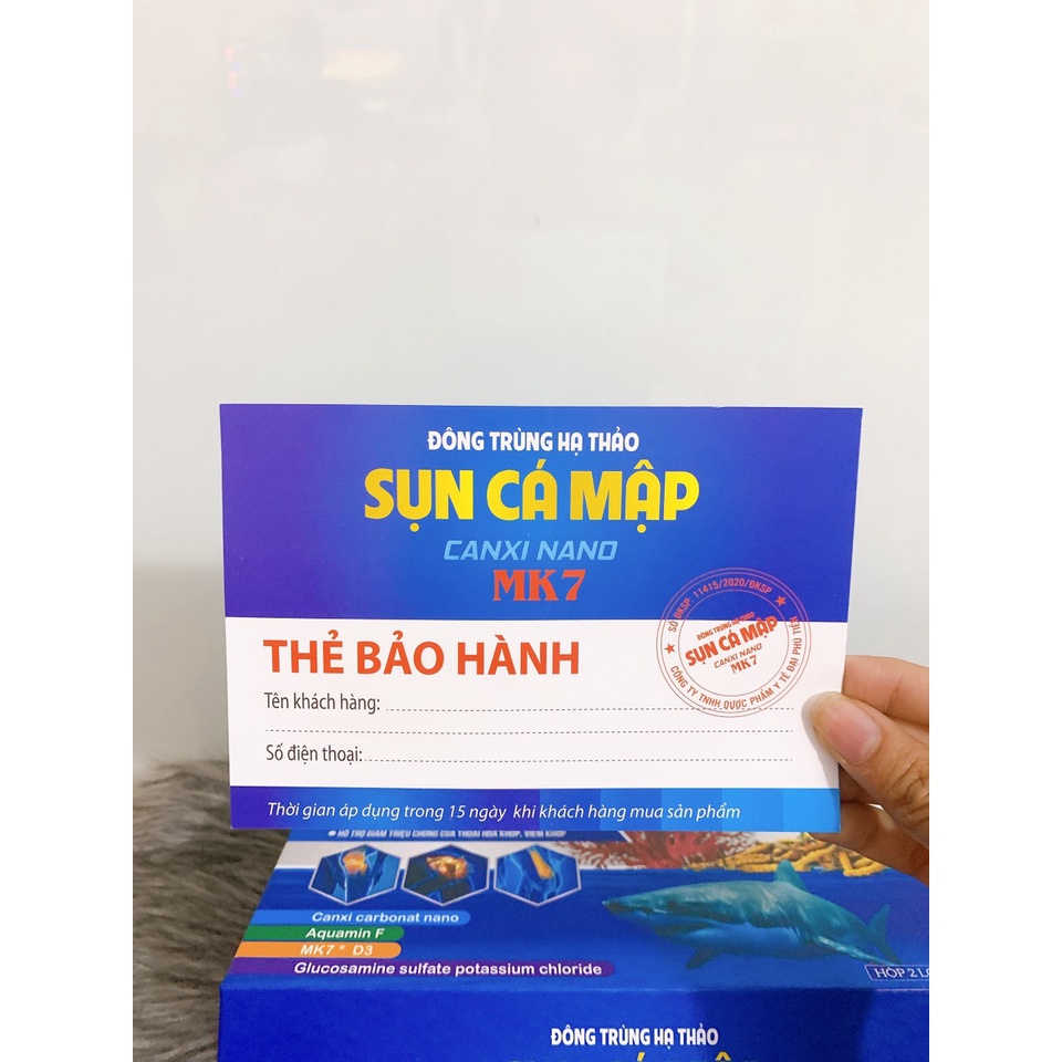 Viên uống Đông trùng hạ thảo sụn cá mập Canxi nano MK7  - Hộp 2 lọ x 30 viên