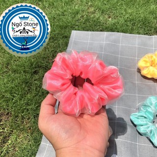 Cột Tóc Vải Scrunchies Bong Bóng