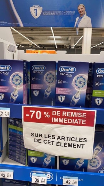 Bàn chải điện oral b pro 600 , 700 , 2000 ( bill pháp)