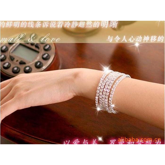 Vòng Tay Co Giãn Đính Đá Lấp Lánh Phong Cách Âu Mỹ Thời Trang