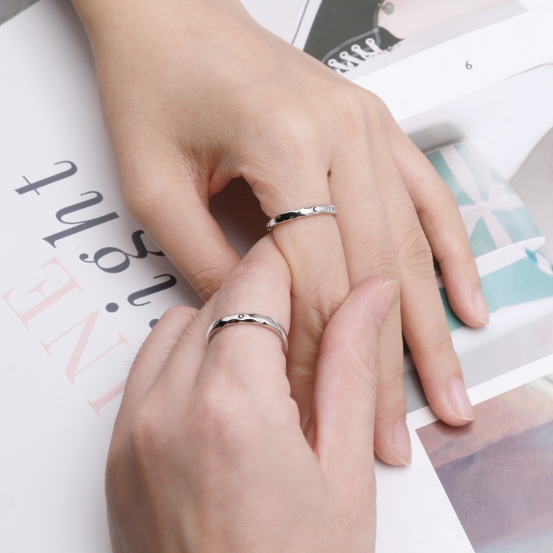 Bộ 2 nhẫn cặp hình mặt trăng mặt trời cho cặp đôi