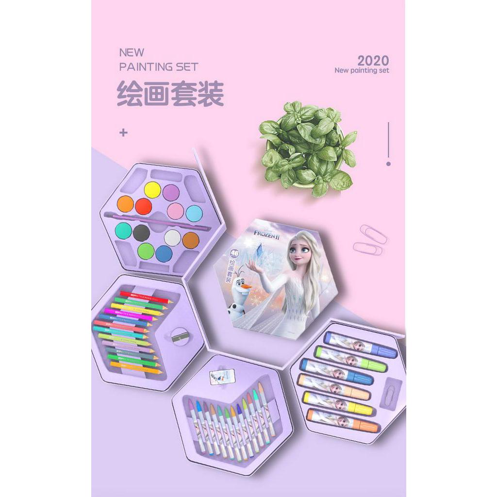 Hộp bút màu đa năng 42/46 chi tiết giúp bé học vẽ hiệu quả, hộp màu vẽ đa năng-DISNEY