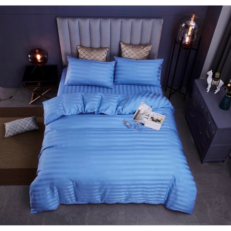 Bộ chăn ga gối Cotton 3F kẻ sọc chuyên dùng khách sạn , homestay | BigBuy360 - bigbuy360.vn