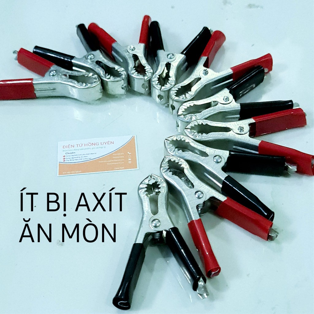 Combo 10 cái kẹp bình acquy 50A đỏ đen. Kẹp thép loại tốt dùng làm kẹp bình sạc ắc quy, dây câu bình cứu trợ đề xe...