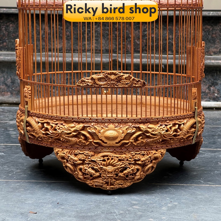 Lồng yến, chòe đất chạm Rồng 3D VIP