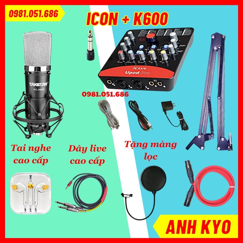 Bộ Mic Thu Âm Hát Livestream Soundcard ICON UPOD PRO Và Mic TAKSTAR PC K600 Thu Âm Điện Thoại Máy Tính Cực Hay BH 1 Năm