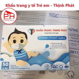 (Hộp 50 cái) Khẩu trang y tế Trẻ em Thịnh Phát (4 Lớp, Hàng chính hãng) - Gia dụng Phước Hòa