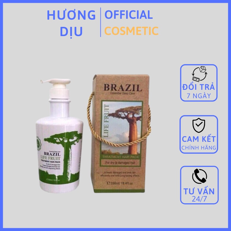 KEM HẤP DẦU PHỤC HỒI TÓC HƯ TỔN NẶNG BRAZIL LIFE FRUIT 550ML