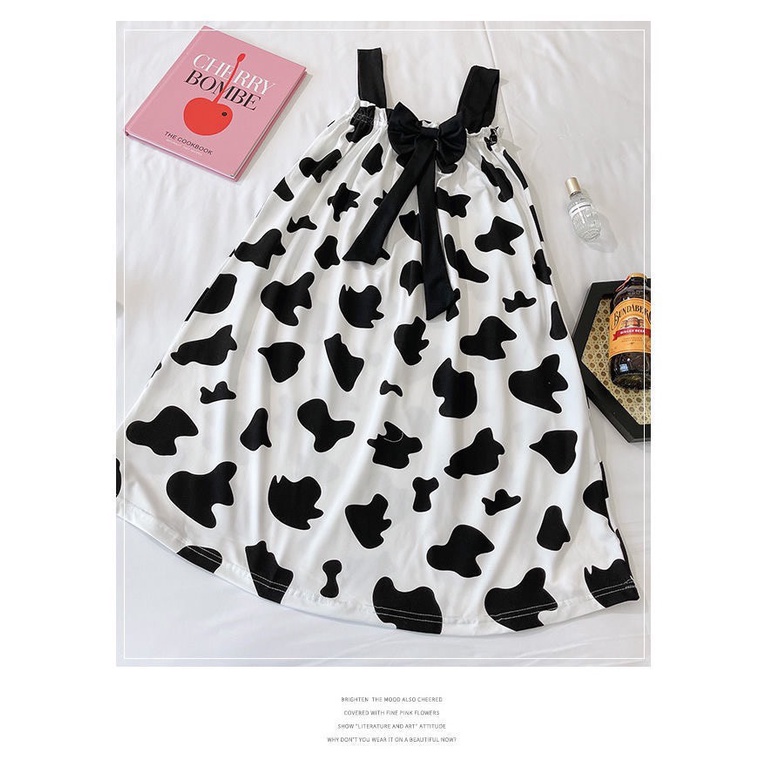 Váy ngủ 2 DÂY BÒ SỮA_đầm mặc nhà thun cotton siêu mềm mát (tặng kèm túi xinh) V291 | BigBuy360 - bigbuy360.vn
