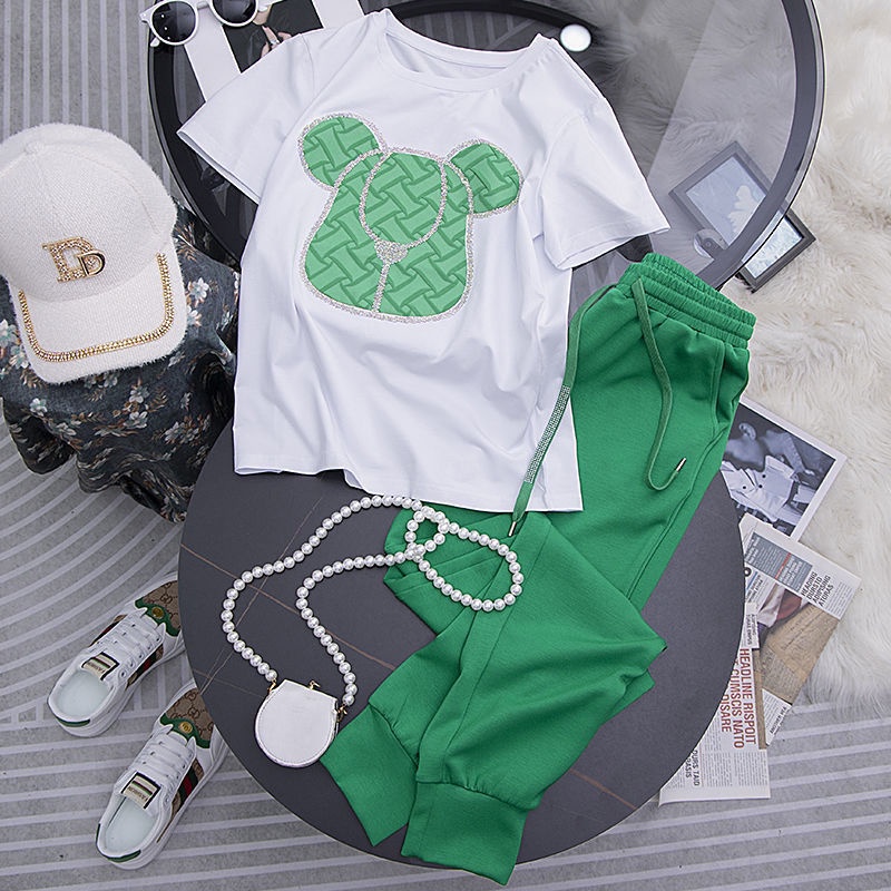 Bộ Đồ Thể Thao Ngắn Tay Thời Trang Mùa Hè Phong Cách Phương Tây Dành Cho Nữ