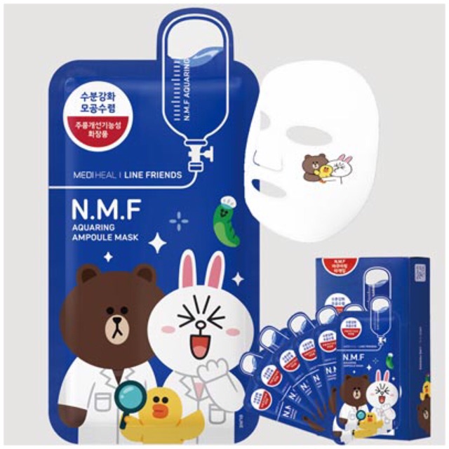 Mặt Nạ Giấy Hình Thú Mediheal Ampoule Mask X Line Friends Chính Hãng Hàn Quốc