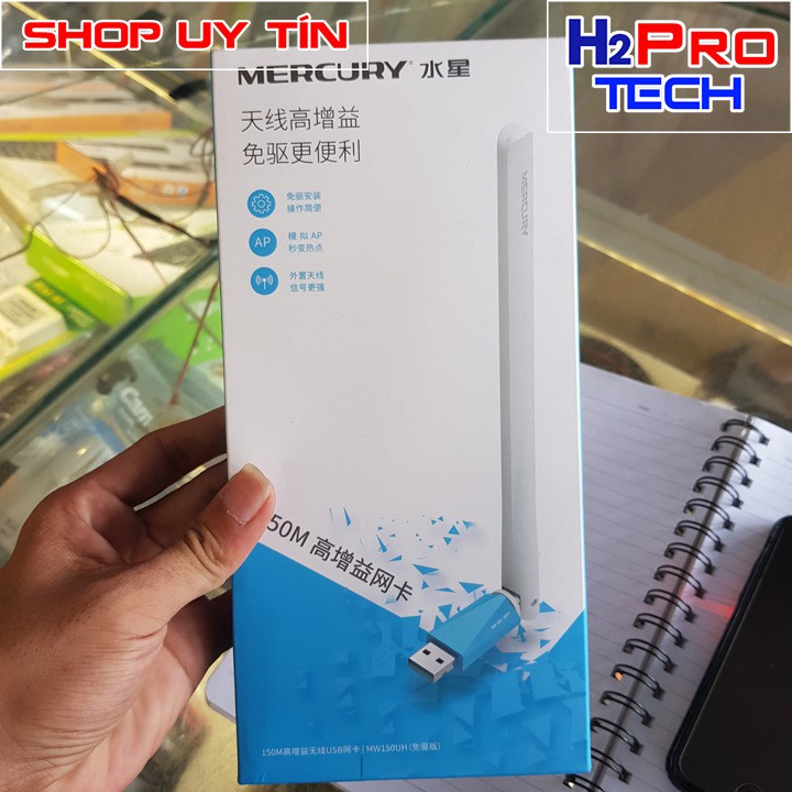 USB Thu wifi cho máy tính - Mercury MW150UH có ăng ten không cần cài đặt cắm là chạy | WebRaoVat - webraovat.net.vn