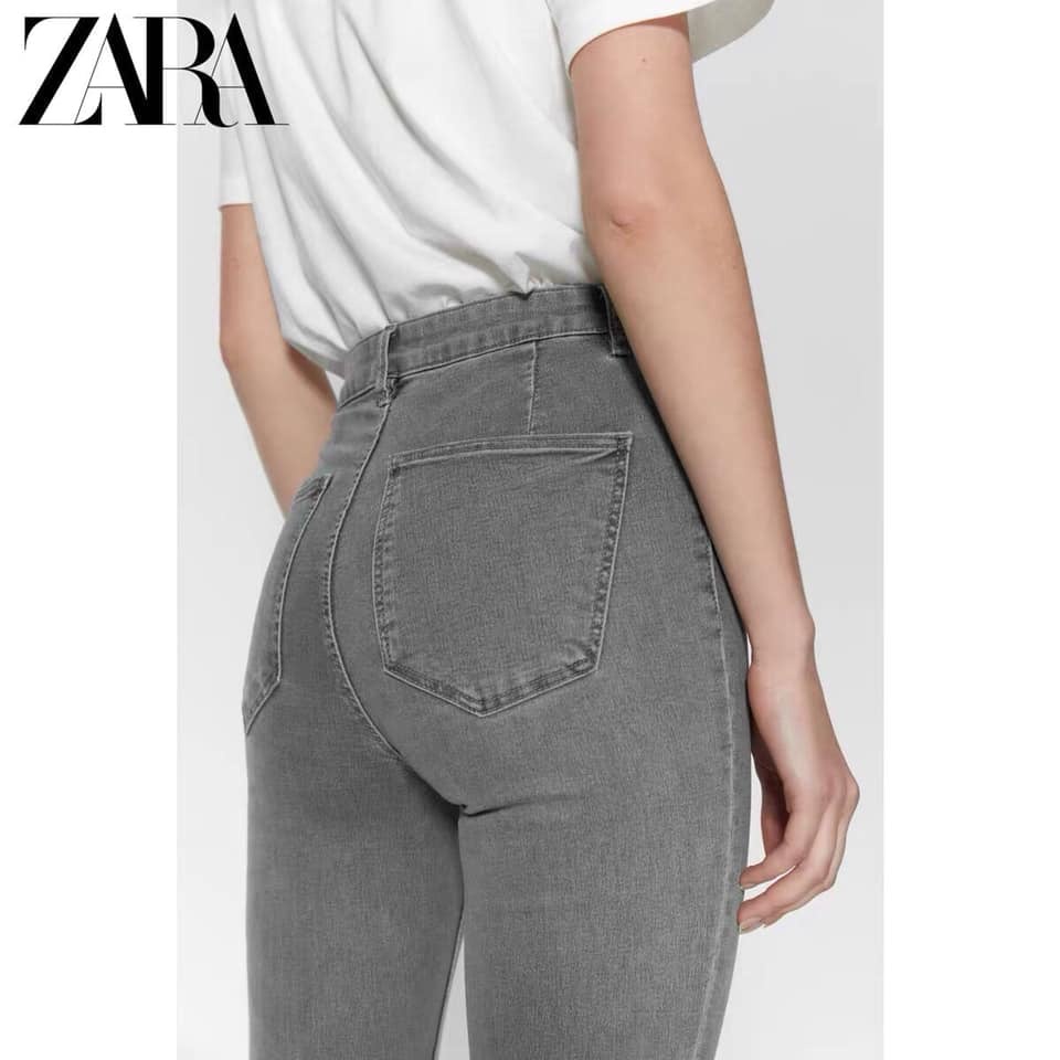 Quần jean nữ lưng cao baggy ôm ống bo cạp cao vải co giãn cao cấp Quần bò jeans nữ có đai
