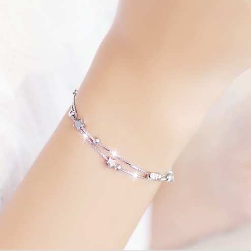 Vòng Tay Nữ ngôi sao, Phong Cách Hàn Quốc, Xi Bạc Ý 925, Nhỏ Xinh Cực Cool, Sale Giá Rẻ