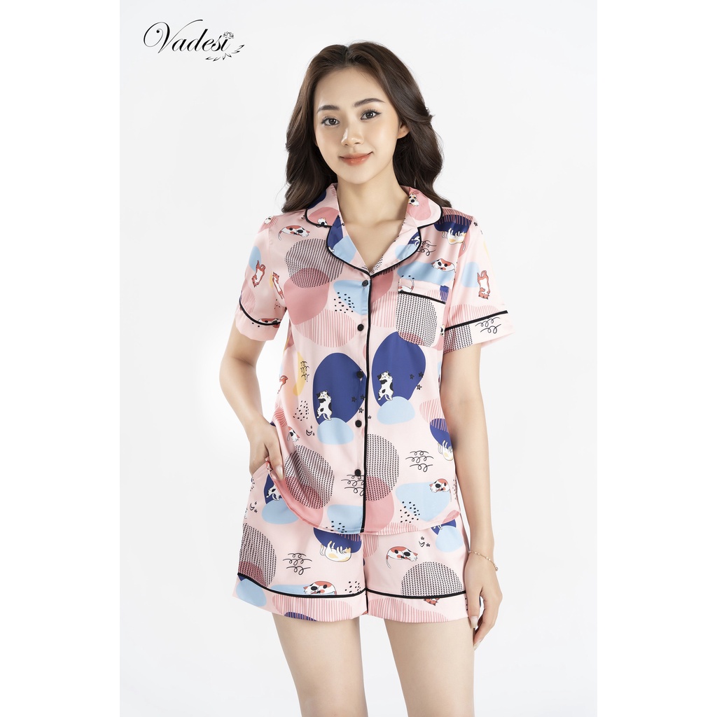 Bộ Đồ Ngủ Pijama Nữ Họa Tiết Đẹp Chất Lụa Latin Cao Cấp Thoáng Mềm