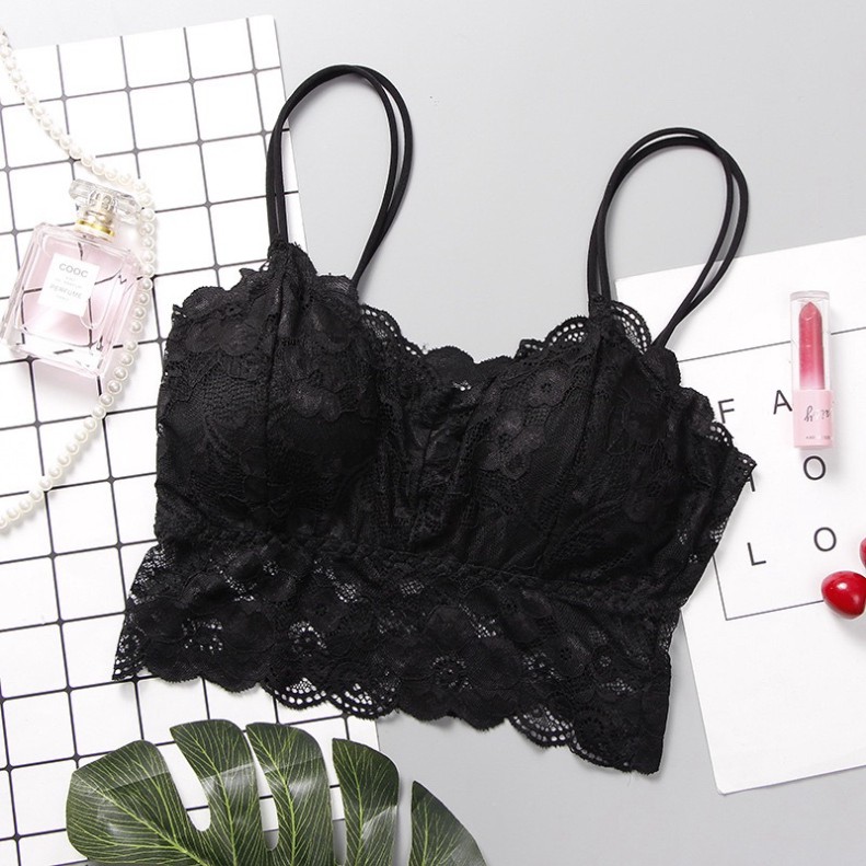 ÁO BRA REN THÁI LAN CÓ MÚT THÁO RỜI. Free size cho nàng 40_60kg. Có 3 màu Da Đen Trắng.