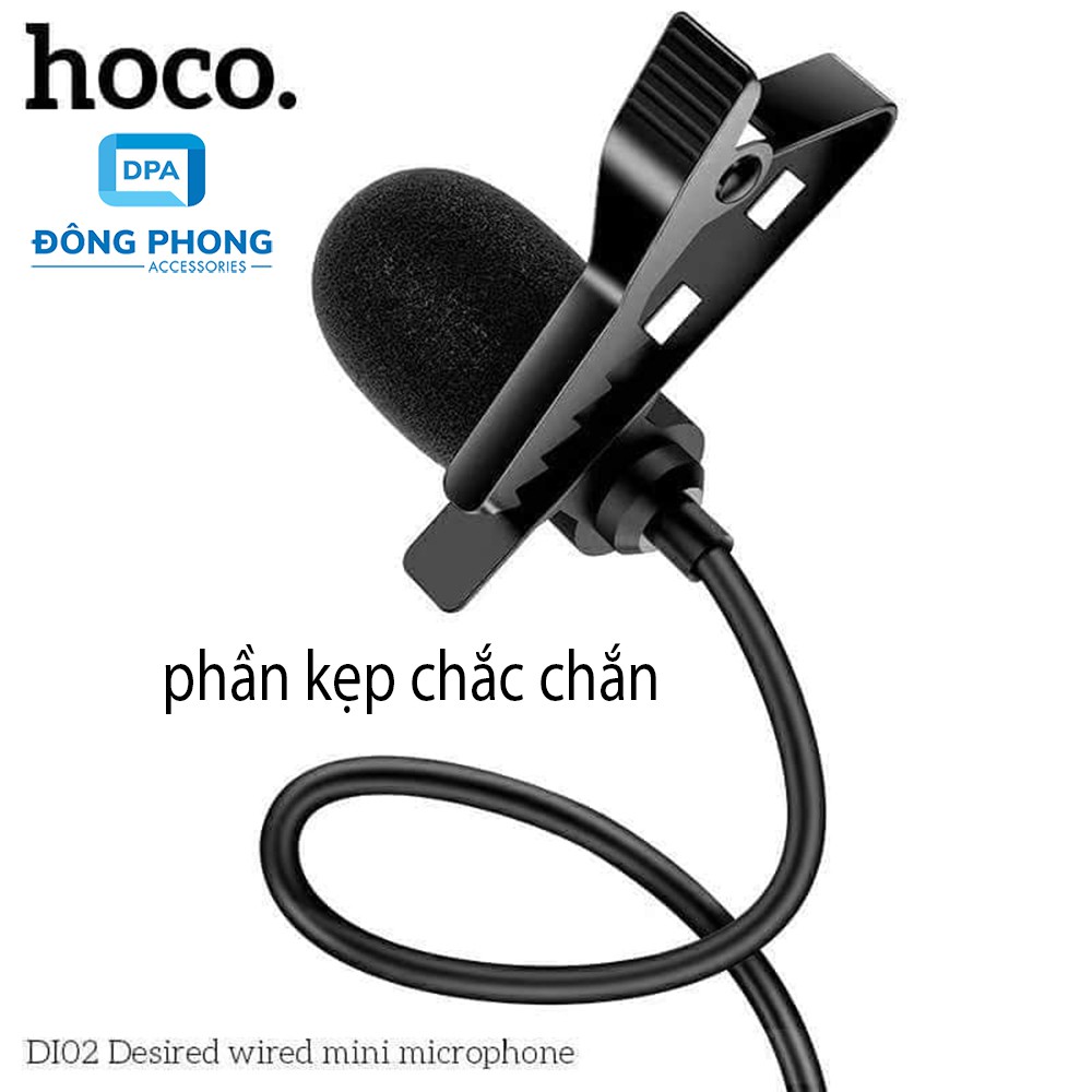 Micro Mini Hoco Di02 Kẹp Áo Chính Hãng Có Màng Lọc Tạp Âm