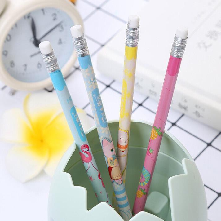 Bút chì  kèm tẩy hoạt hình dễ thương cho bé giá siêu rẻ