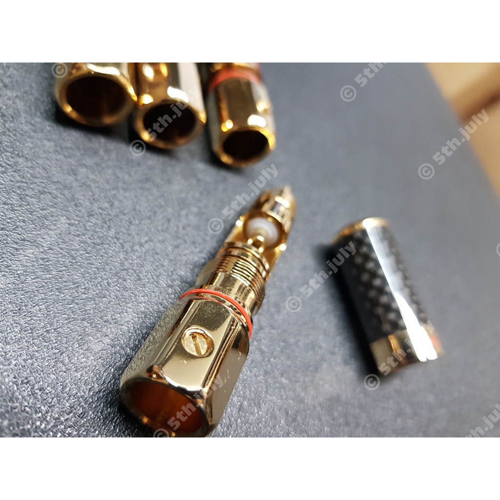 Bộ 4 chiếc jack RCA bông sen Palic và Liton USA carbon