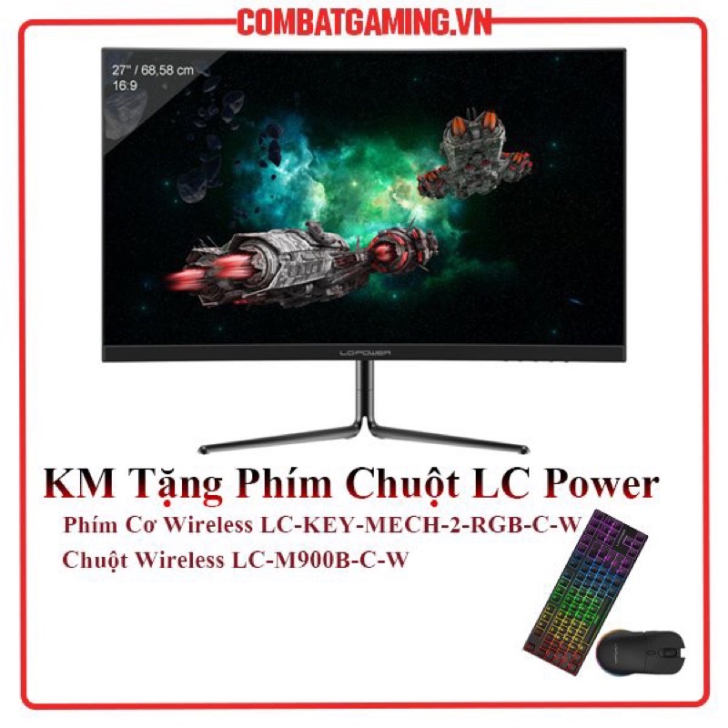 Màn Hình Cong LC Power LC M27 FHD 165 C V2 27&quot;/FHD/165Hz/1ms (Tặng Phím Chuột Không Dây LC Power trị giá 3tr))