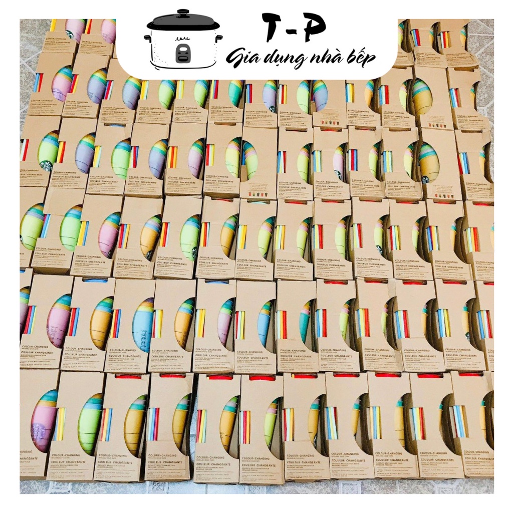 Set 5 Cốc Nước Starbuck Đổi Màu Theo Nhiệt Độ Độc Đáo Dung Tích 710ml