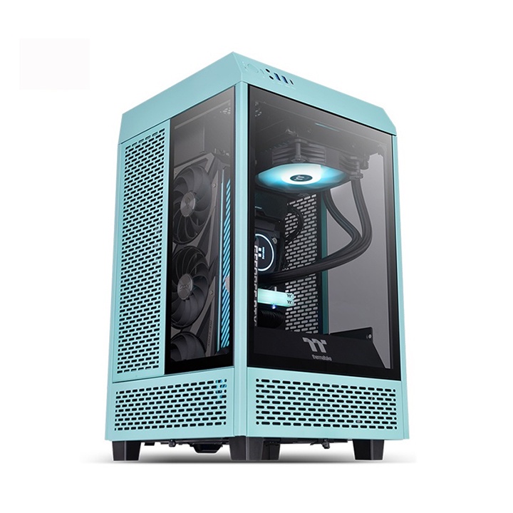 Vỏ Case Thermaltake Tower 100 TG Turquoise Hàng chính hãng