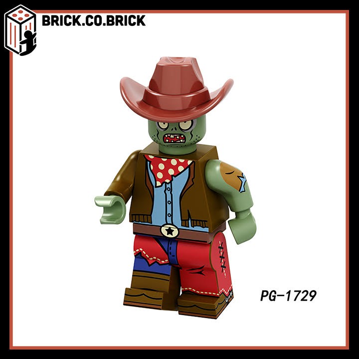 Trò Chơi Plant And Zombie Đồ Chơi Lắp Ráp Mô Hình Non LEGO và Minifigure Nhân Vật Zombie Hóa Trang Kinh Dị PG8197