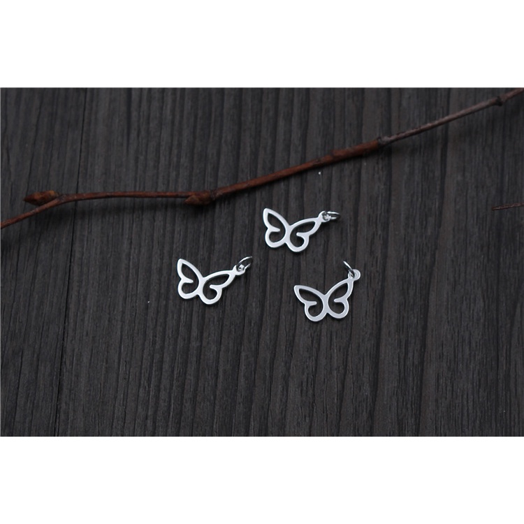 Mặt Dây Chuyền Bạc 925 Hình Bướm Nhỏ Xinh Làm Trang Sức Thủ Công DIY