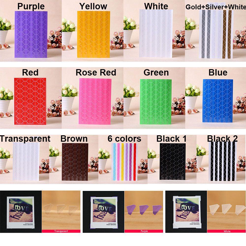 RAINBOW 10 Tấm Bọc Góc Ảnh Mới Bảo Vệ Sổ Lưu Niệm Thủ Công Cổ Điển