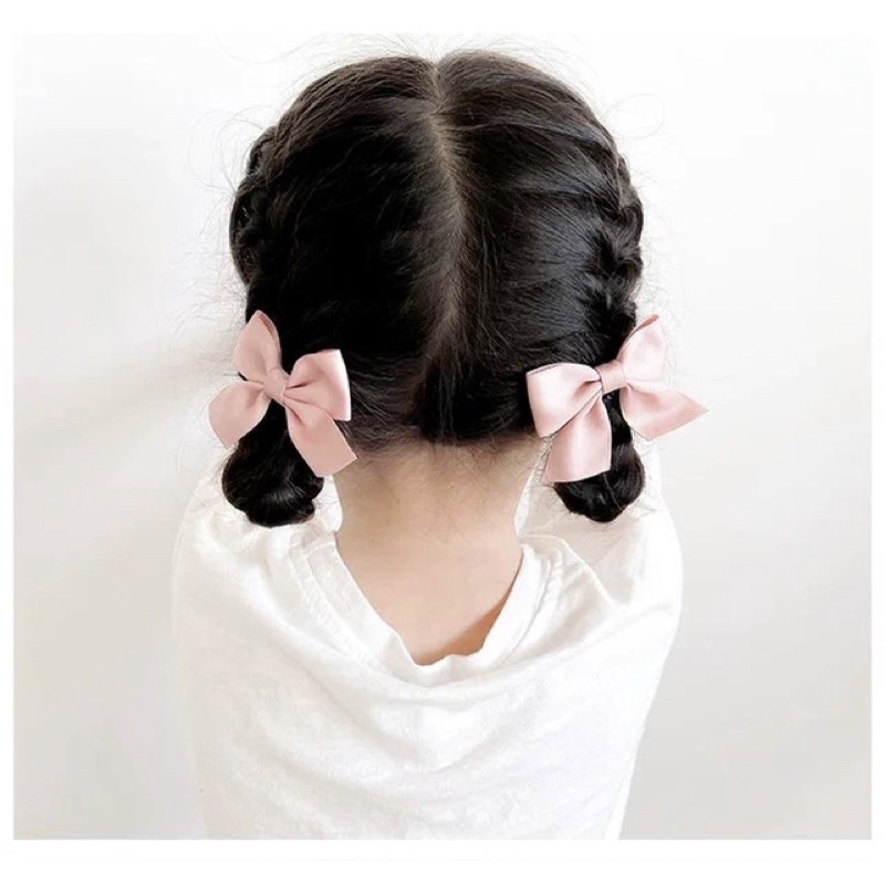 Set 2 chiếc kẹp tóc công chúa cho bé gái Hàn Quốc, phụ kiện kẹp tóc hình nơ dễ thương cho trẻ em