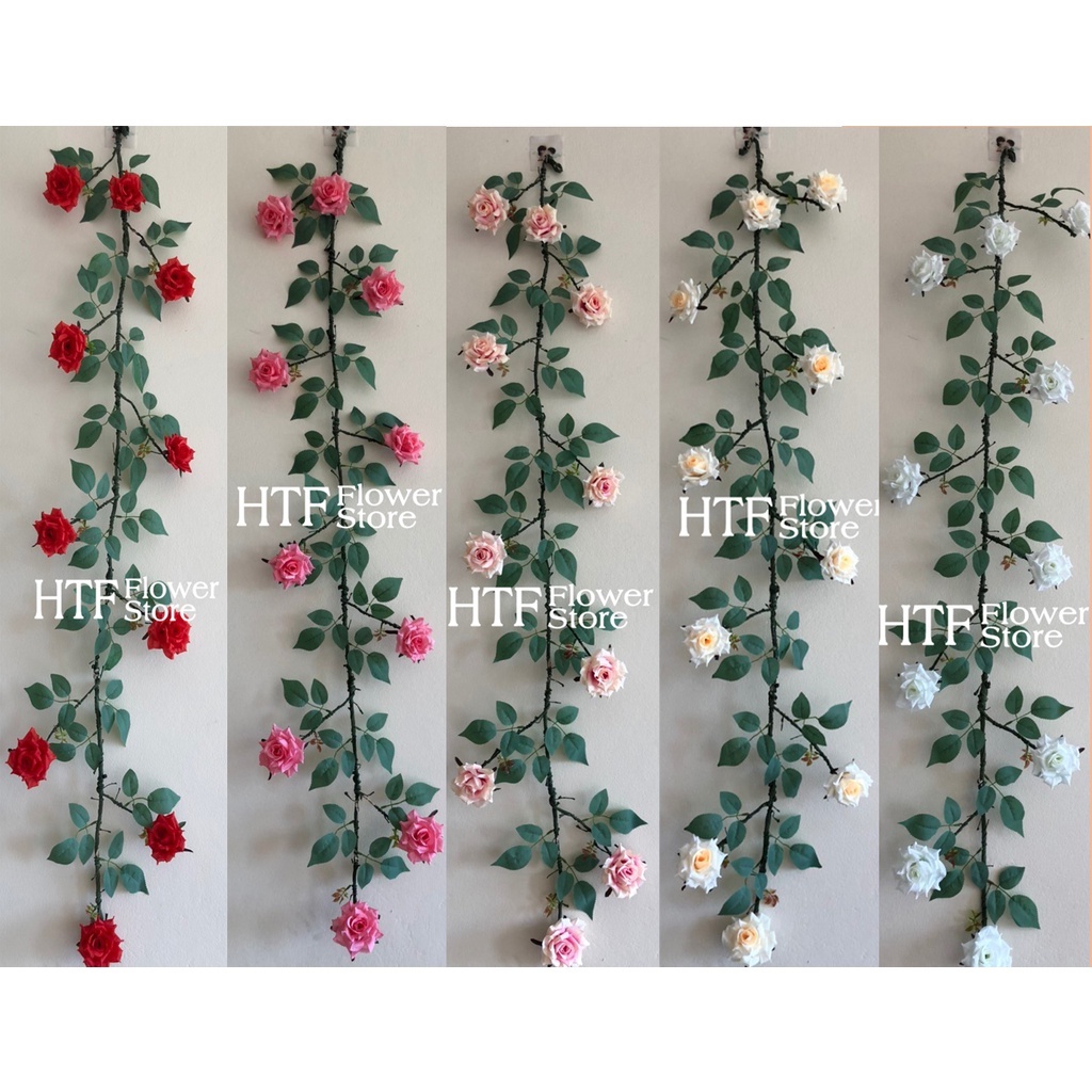 Dây Hồng Cổ, Dây Hoa Giả Trang Trí, Dài 1m7 và 2m1