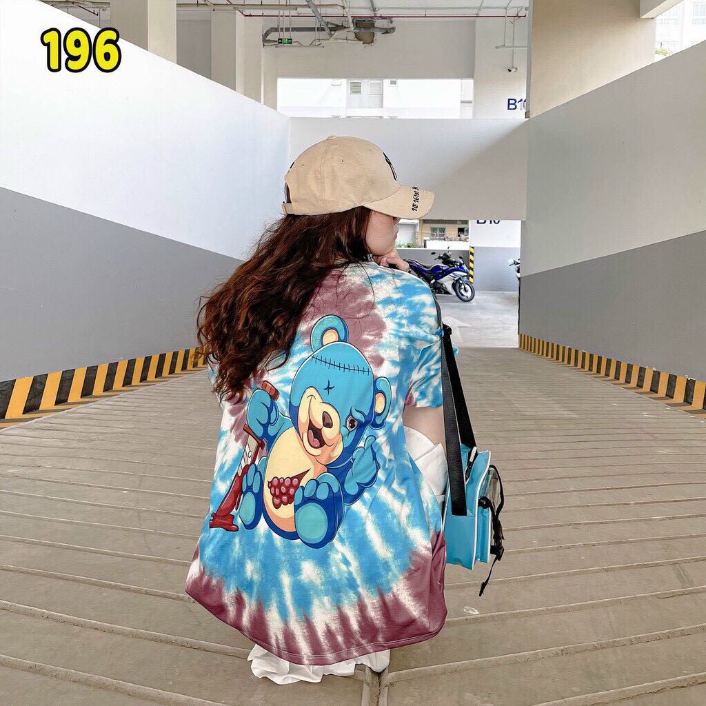 Áo thun loang màu nam nữ đủ mẫu in họa tiết hoạt hình form rộng tay lỡ cực dễ thương, chất áo dày dặn, co giãn 4 chiều | BigBuy360 - bigbuy360.vn