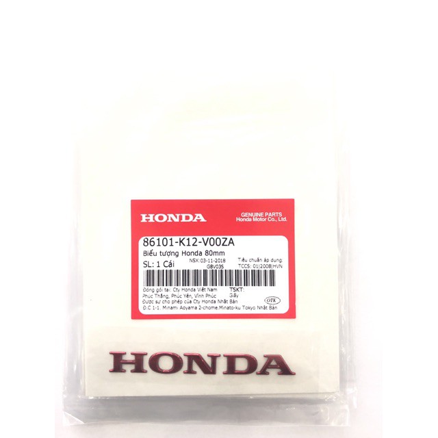 Tem Honda nổi chính hãng Honda.