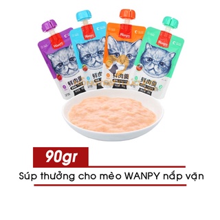 Súp Thưởng Cho Mèo Wanpy Nắp Vặn 90Gr - Đủ vị