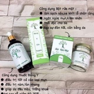 Combo 3 bột, 1 đông y, 1 kem face thảo mộc linh