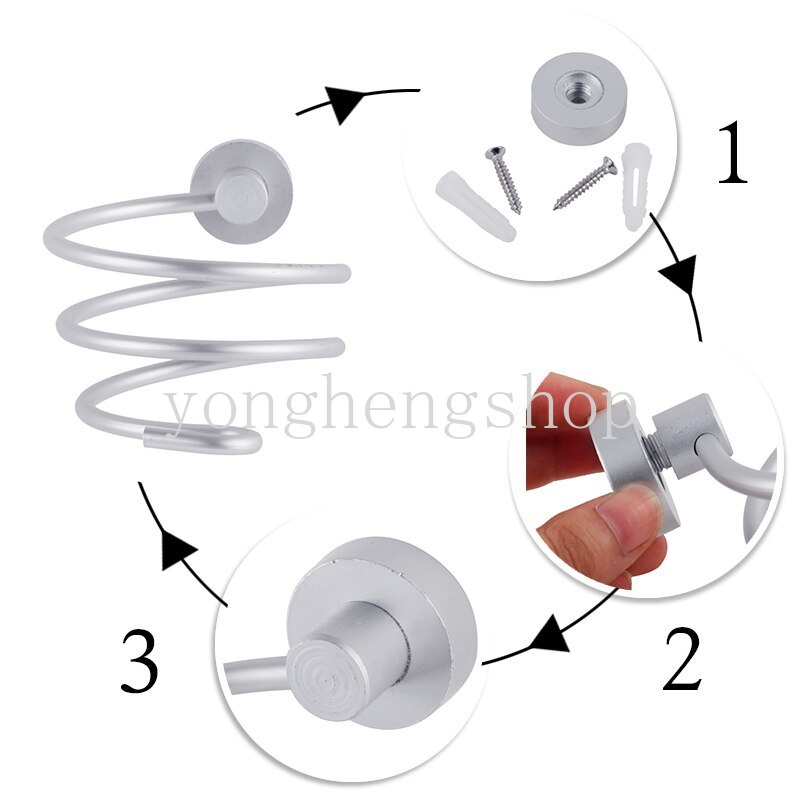 Giá Đỡ Máy Sấy Tóc Gắn Tường Nhà Tắm Bằng Nhôm Tiện Dụng