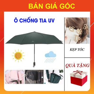 Ô Dù Gấp Gọn Chống Tia Uv [COMBO TẶNG KÈM] Sét 5 Kẹp Tóc Kim Loại Vàng GIÁ SỈ, Ô Bấm Size To Che Mưa Nắng Cute Dễ Thương