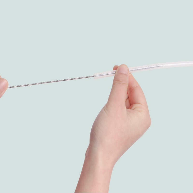 Cọ làm sạch vệ sinh ống nghiệm ống hút bằng thép không gỉ lông mềm 24cm tái sử dụng được