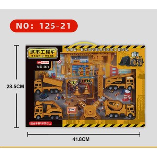 Ô tô đồ chơi - set mô hình đồ chơi xe công trình cho bé