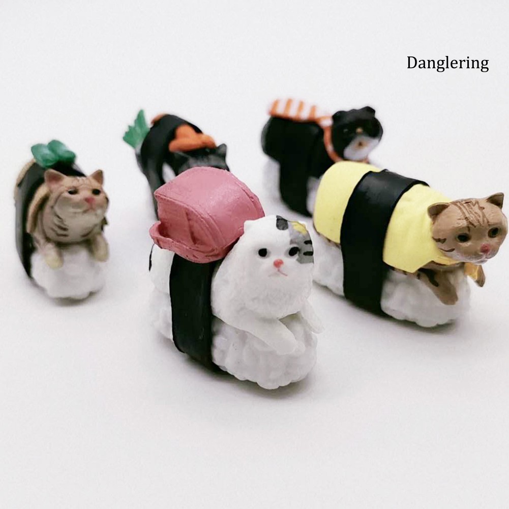 Móc chìa khóa hình sushi mèo đáng yêu